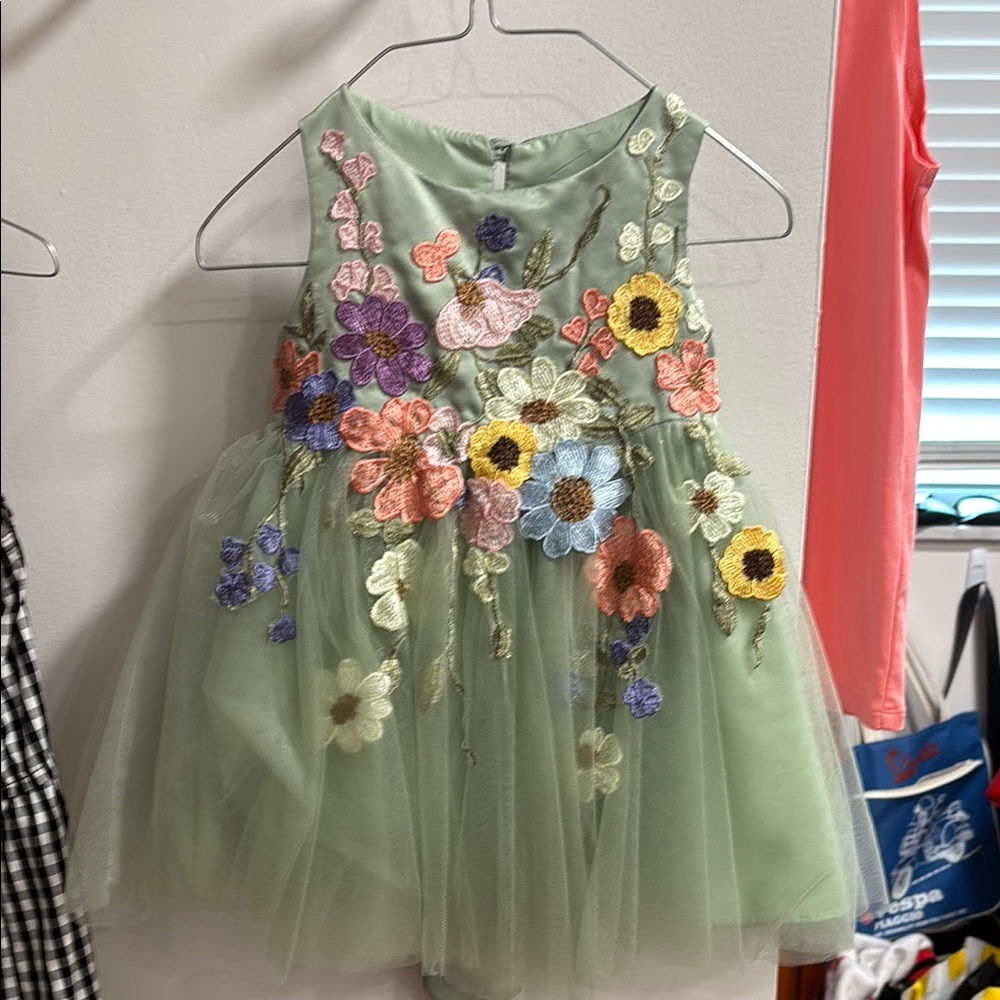 Azazie “Prima” Dusty Sage Green Flower Girl Dress, 3T - Picture 4 of 6